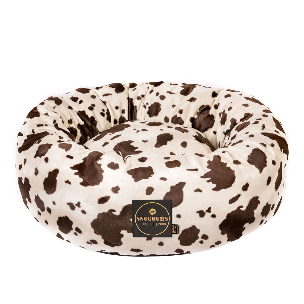 luxury cow print dog bed animal print