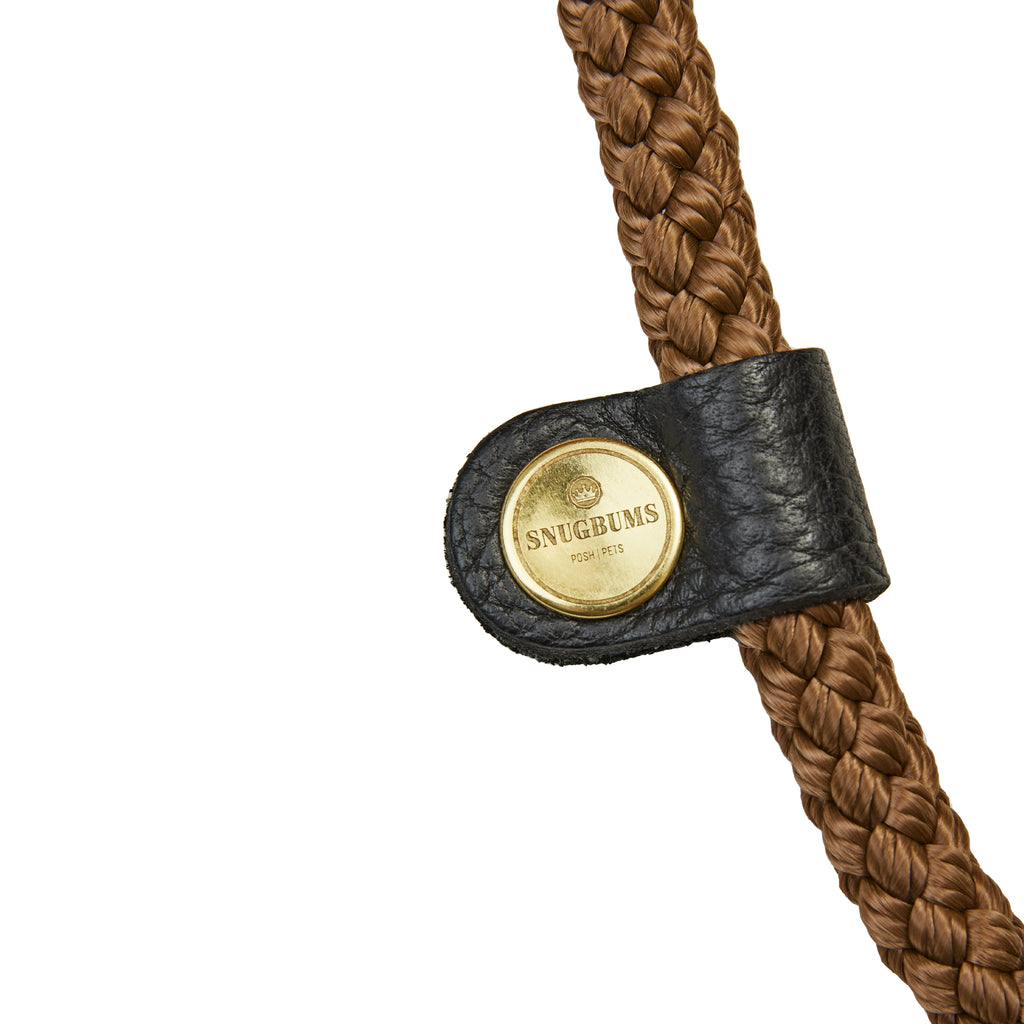 rope and leather dog slip lead