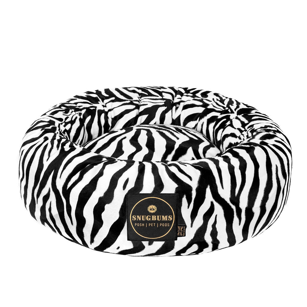 SNUGBUMS LUXURY ZEBRA PRINT PET BED